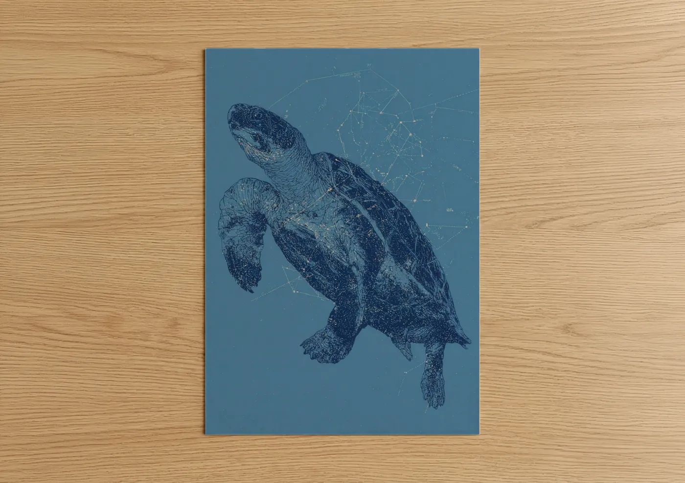 Digital Sea Turtle Network Abstract Wall Art