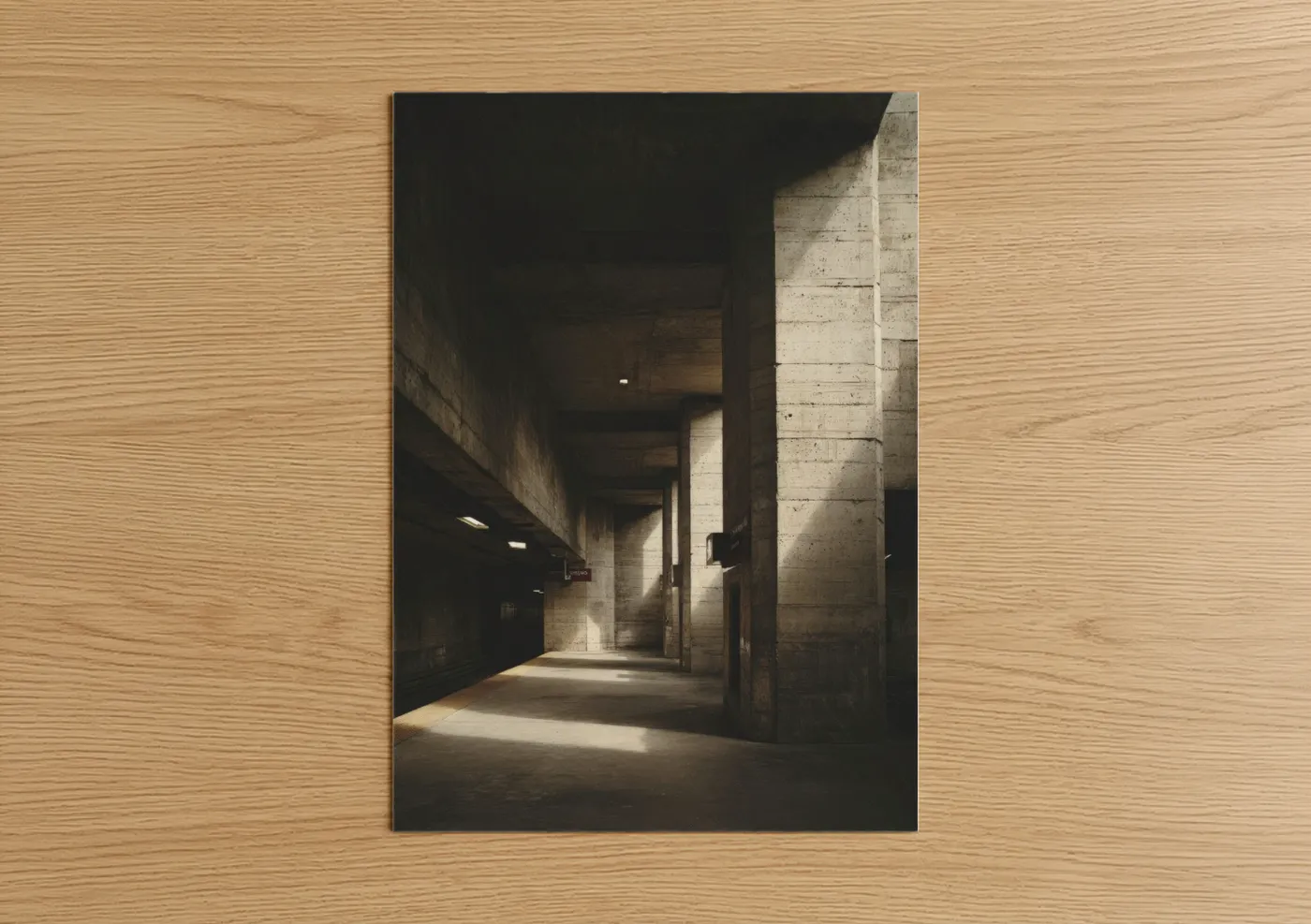 Industrial Subway Corridor Architecture Wall Art
