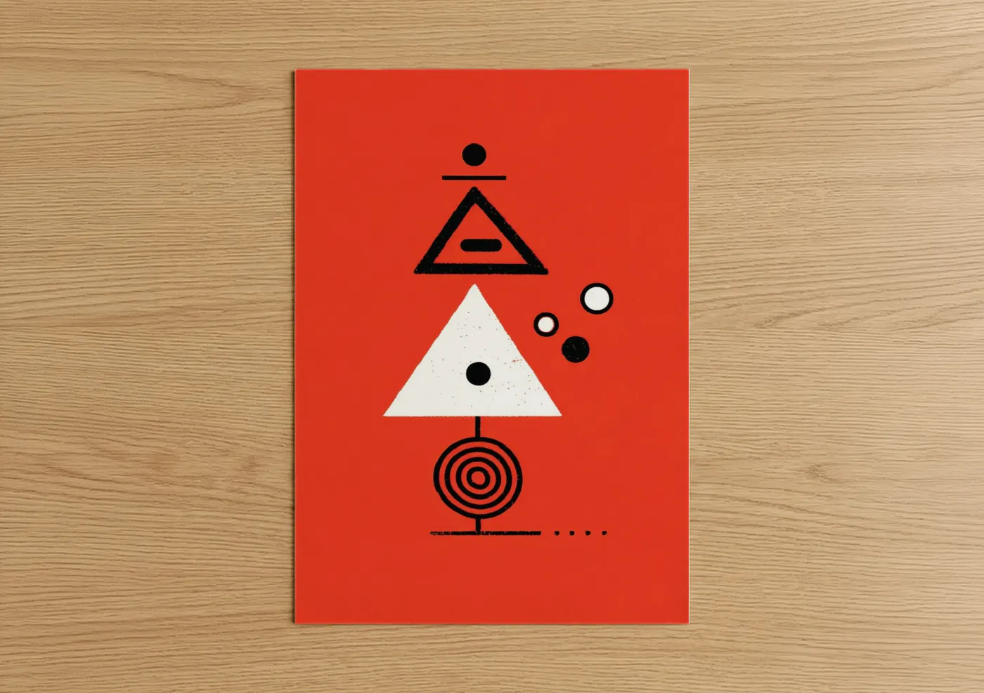 Crimson Geometry Abstract Modern Wall Art