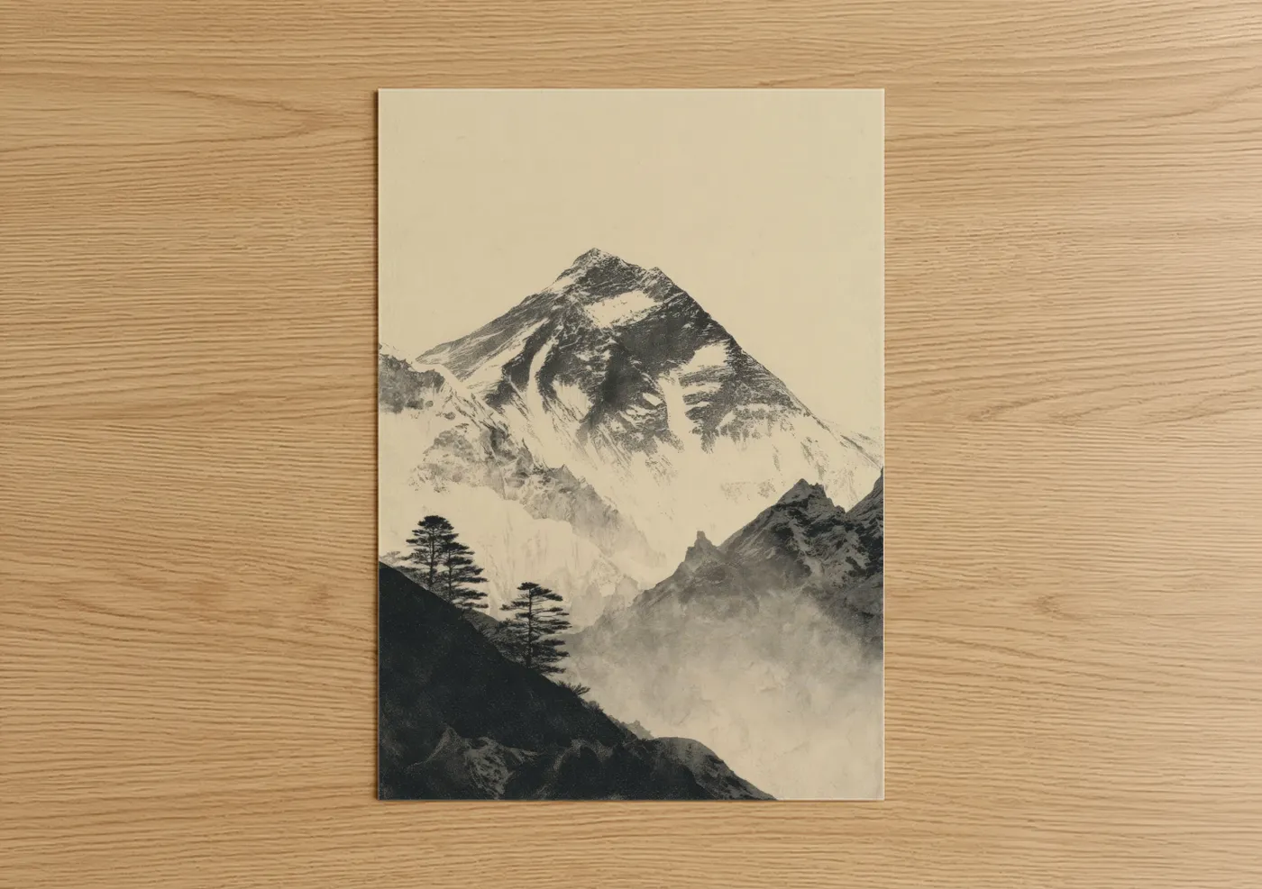 Snowy Mount Everest Peak Landscape Wall Art