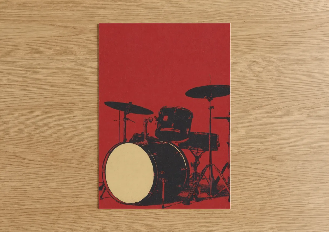 Red Drum Kit Pop Art Music Wall Art