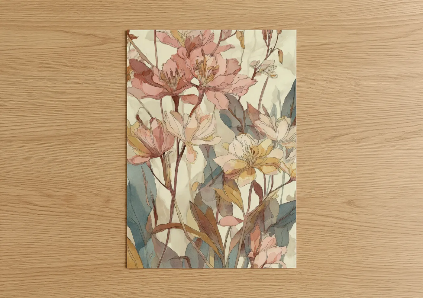 Soft Lily Garden Botanical Watercolor Wall Art