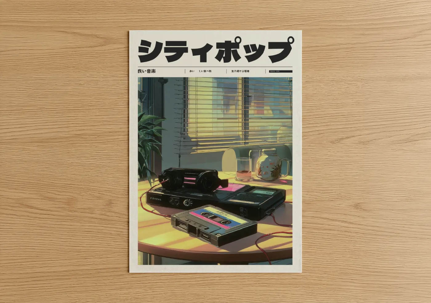 Retro Synthwave Anime Studio Aesthetic Wall Art