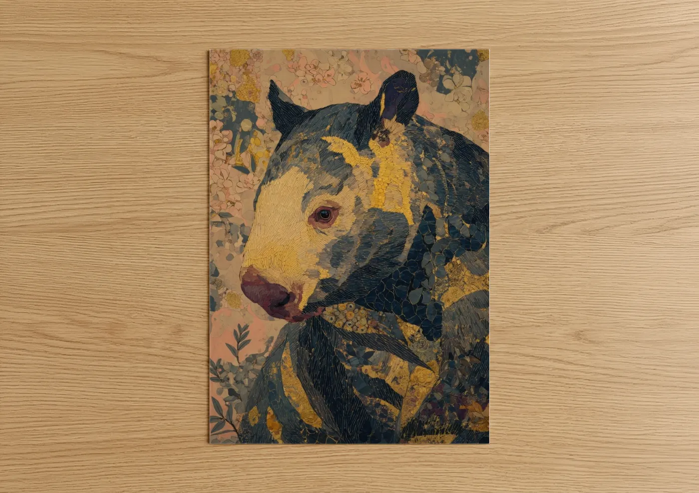 Golden Wombat Wildlife Art Print Wall Art