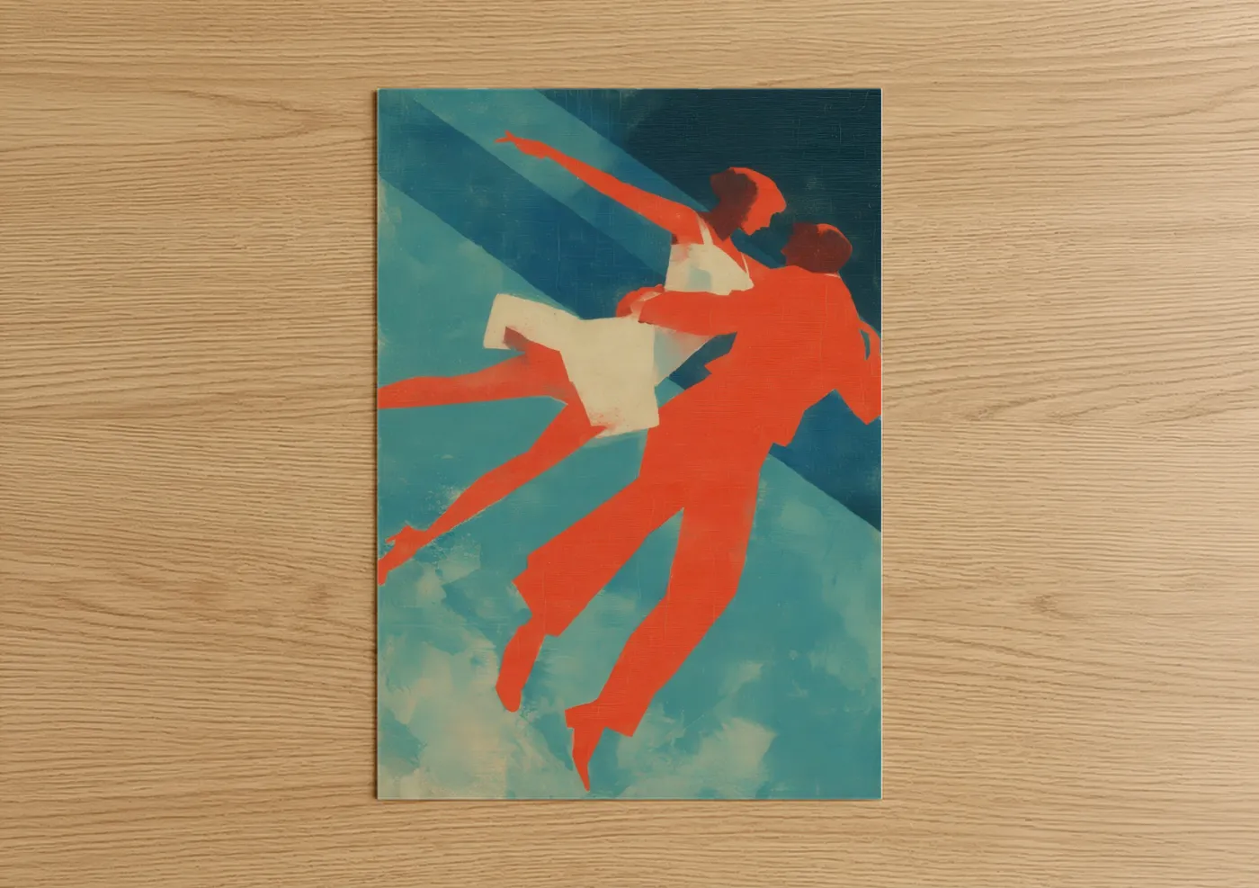 Retro Swing Dance Couple Flying Wall Art