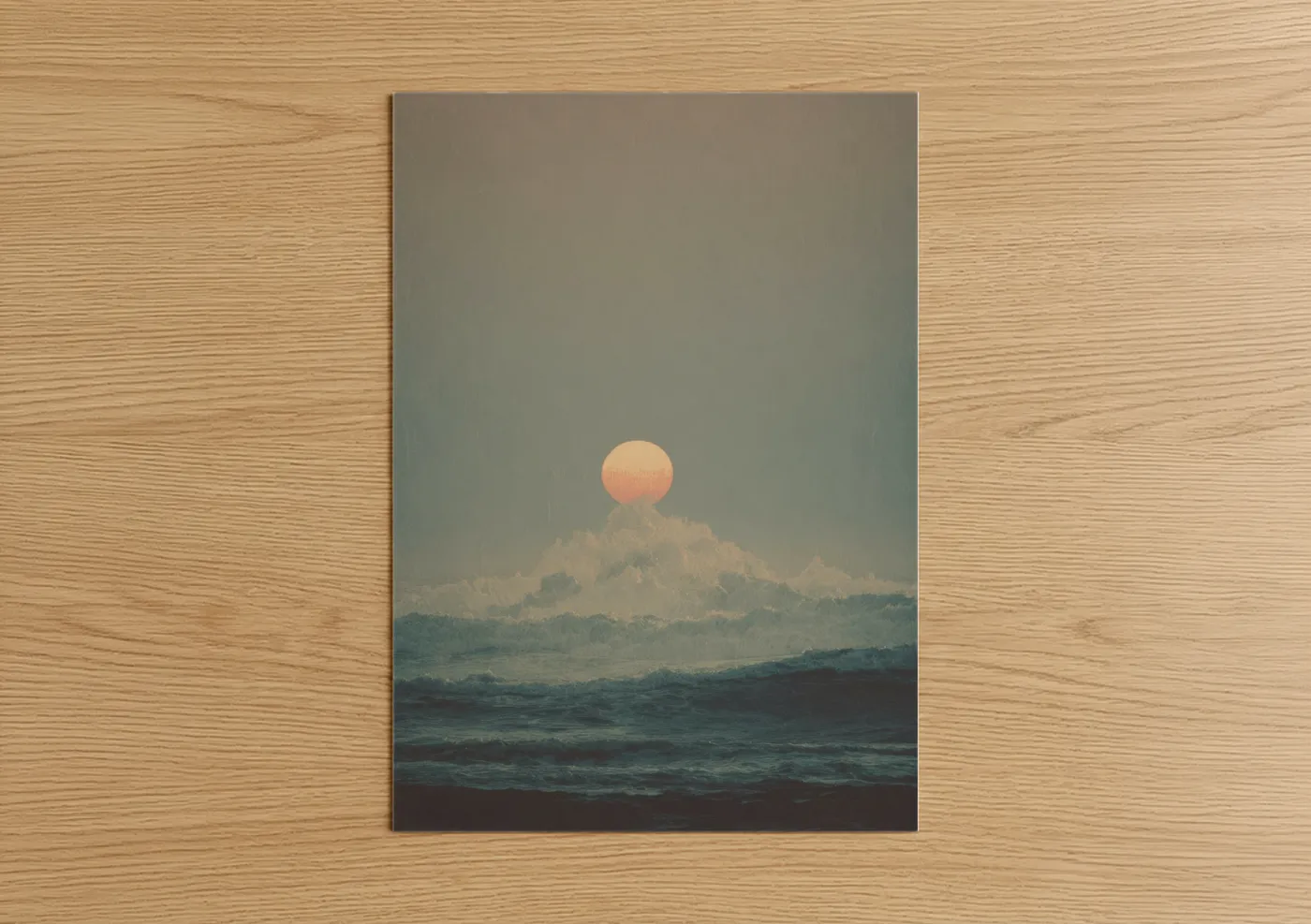 Golden Mountain Sunrise Over Ocean Wall Art
