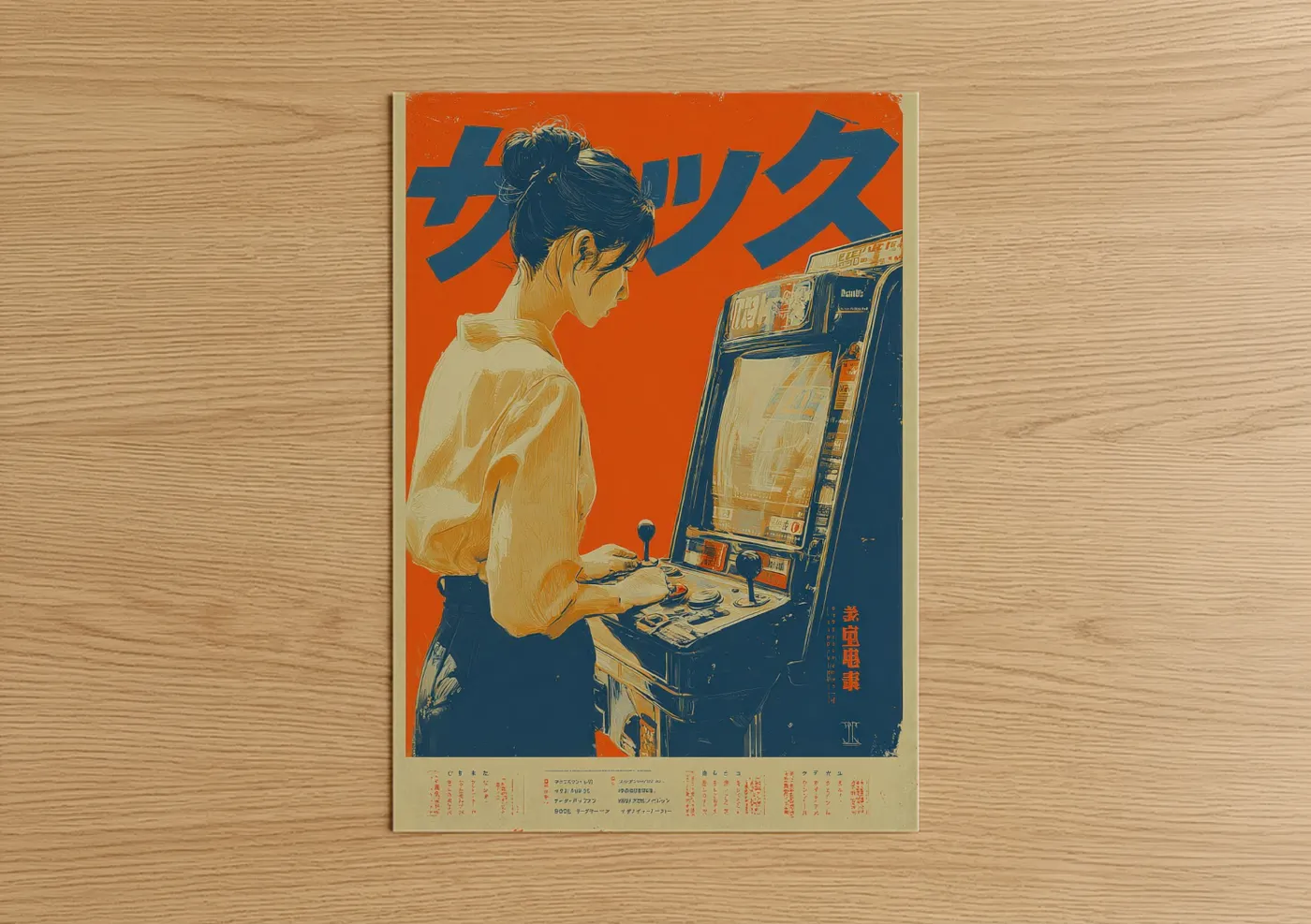 Vintage Japanese Arcade Game Poster Wall Art