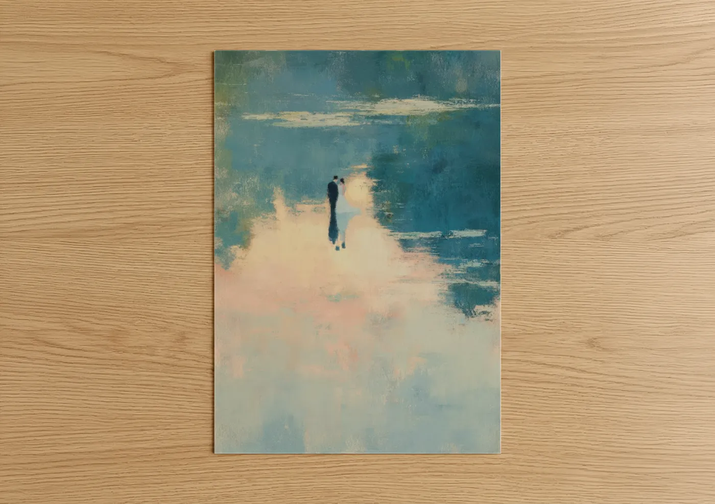 Ethereal Bride Couple Abstract Wall Art