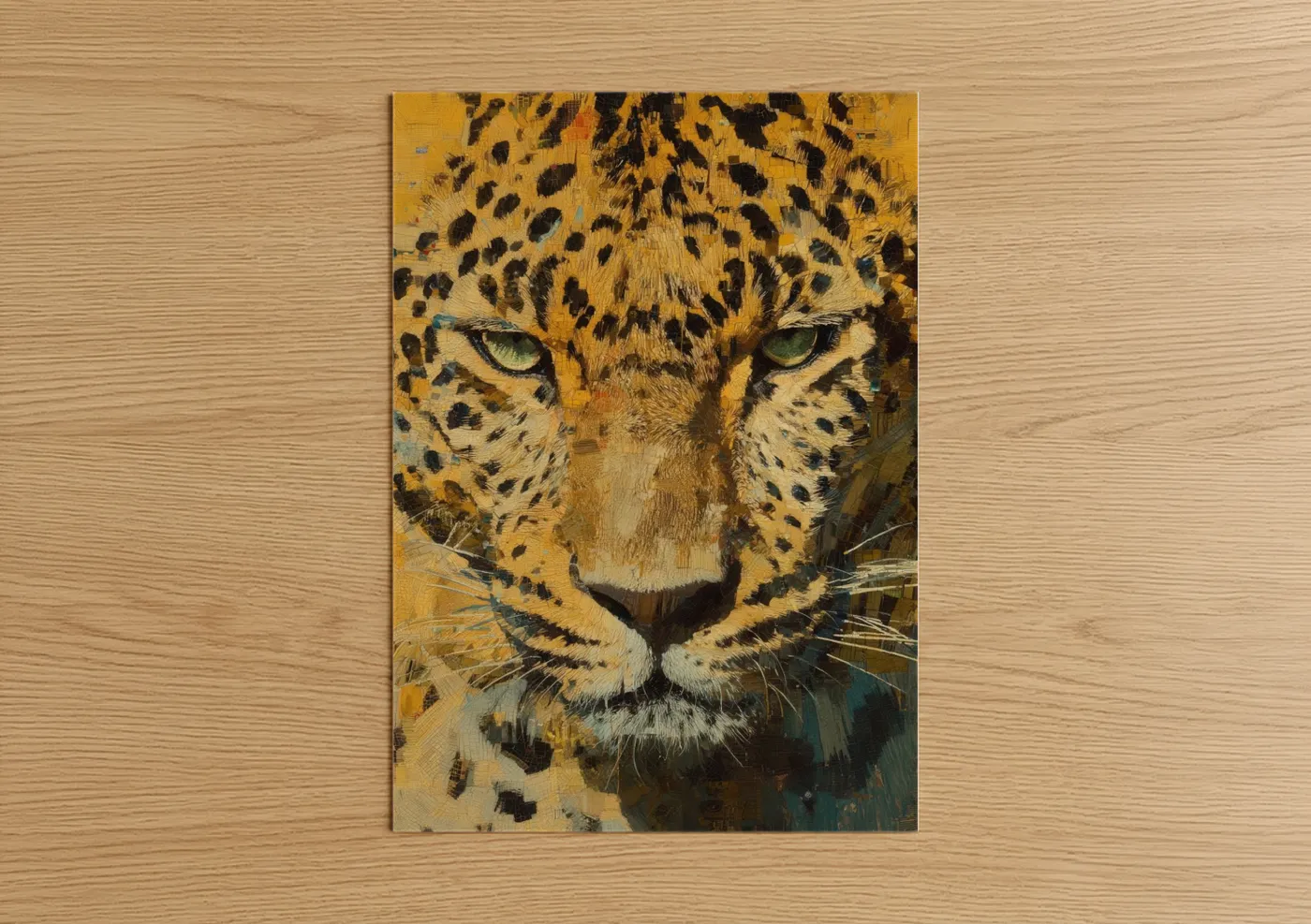 Golden Leopard Portrait Wildlife Wall Art