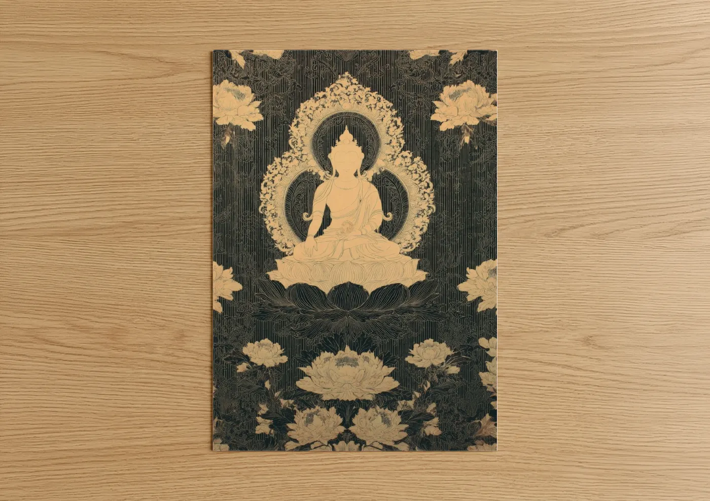 Seated Buddha Lotus Meditation Spiritual Wall Art
