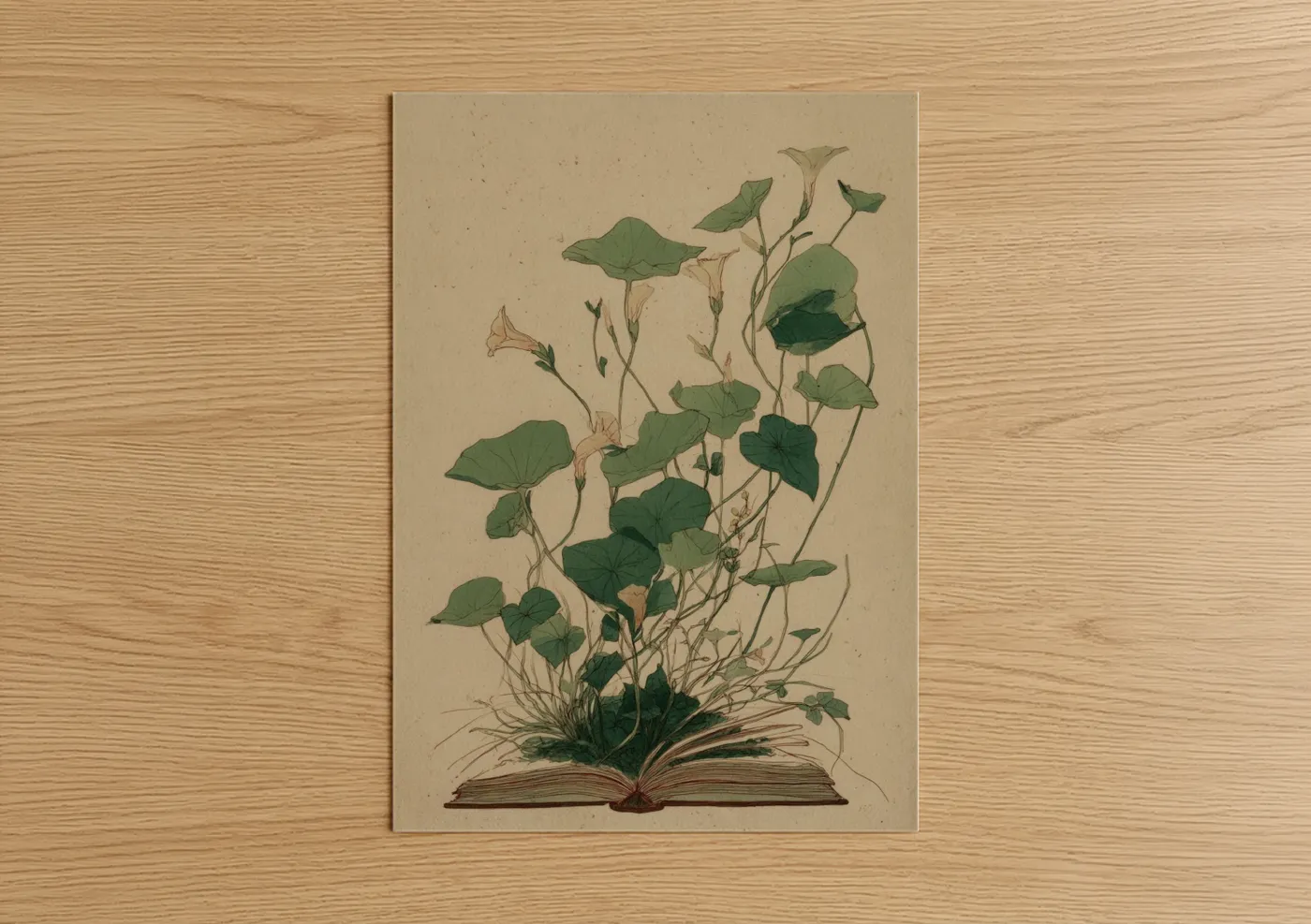 Botanical Reading Growth Knowledge Watercolor Wall Art