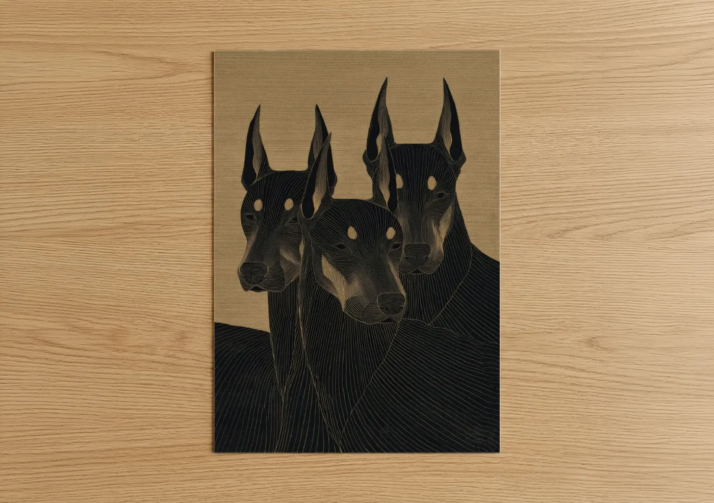 Majestic Cerberus Three-Headed Dog Wall Art