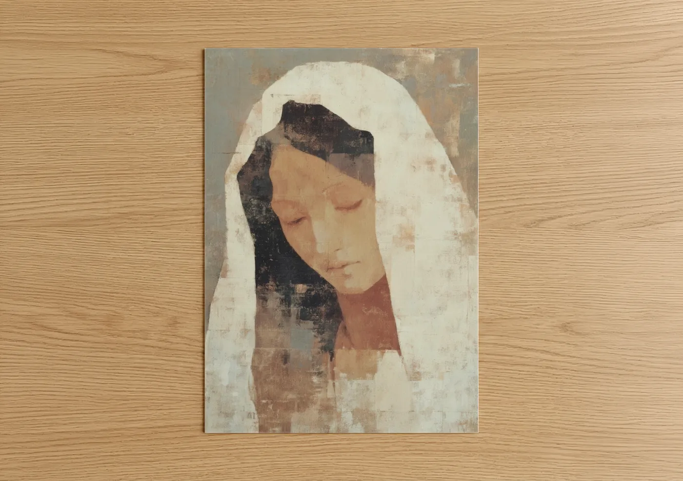 Contemplative Virgin Mary Religious Art Wall Art