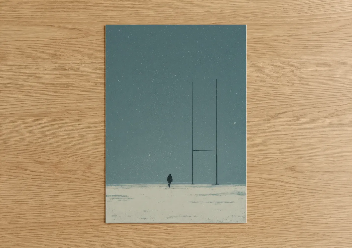 Solitary Rugby Player Winter Field Wall Art