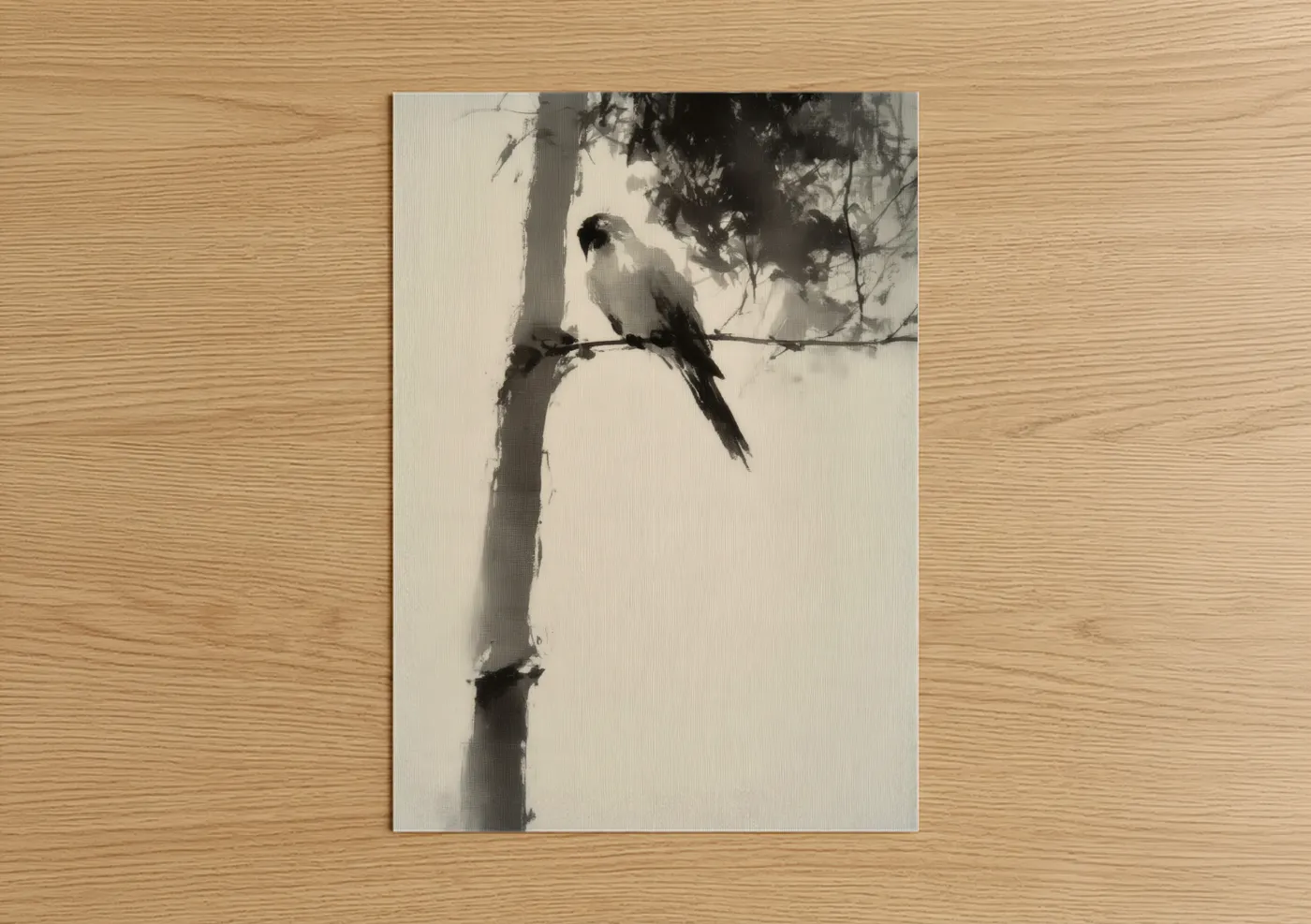 African Parrot Monochrome Branch Wall Art