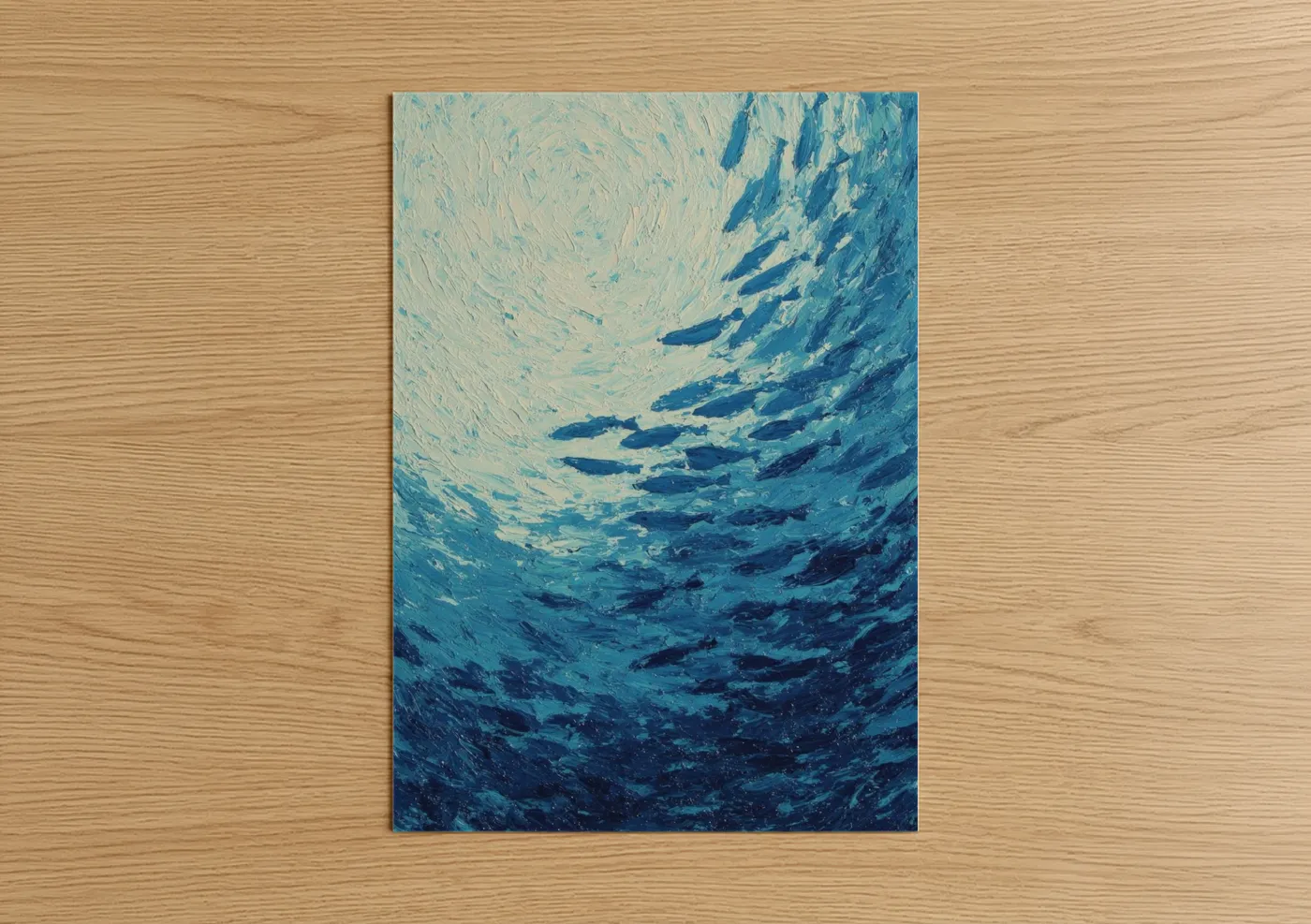 Underwater Descent Snorkeling Abstract Wall Art
