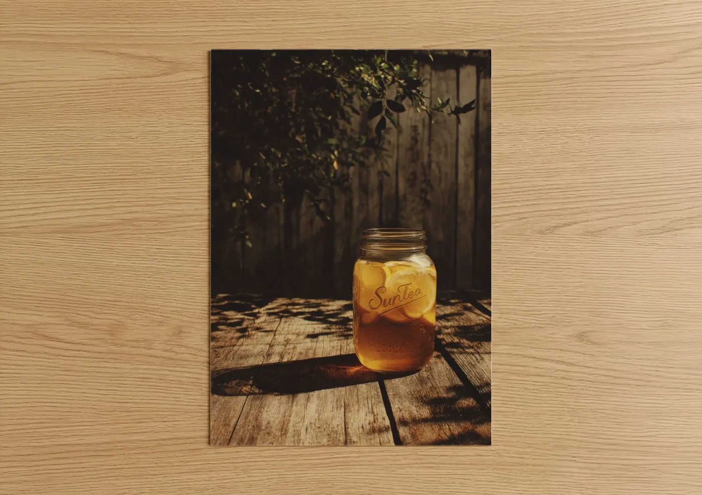 Golden Iced Tea Summer Beverage Wall Art