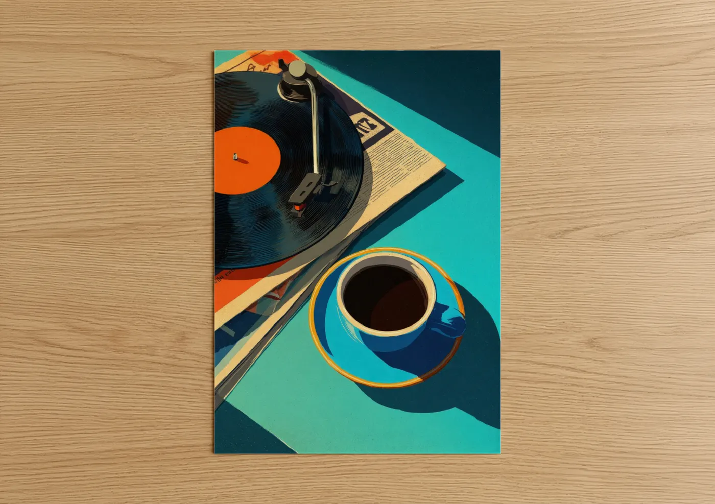 Retro Vinyl Records Turntable Music Wall Art