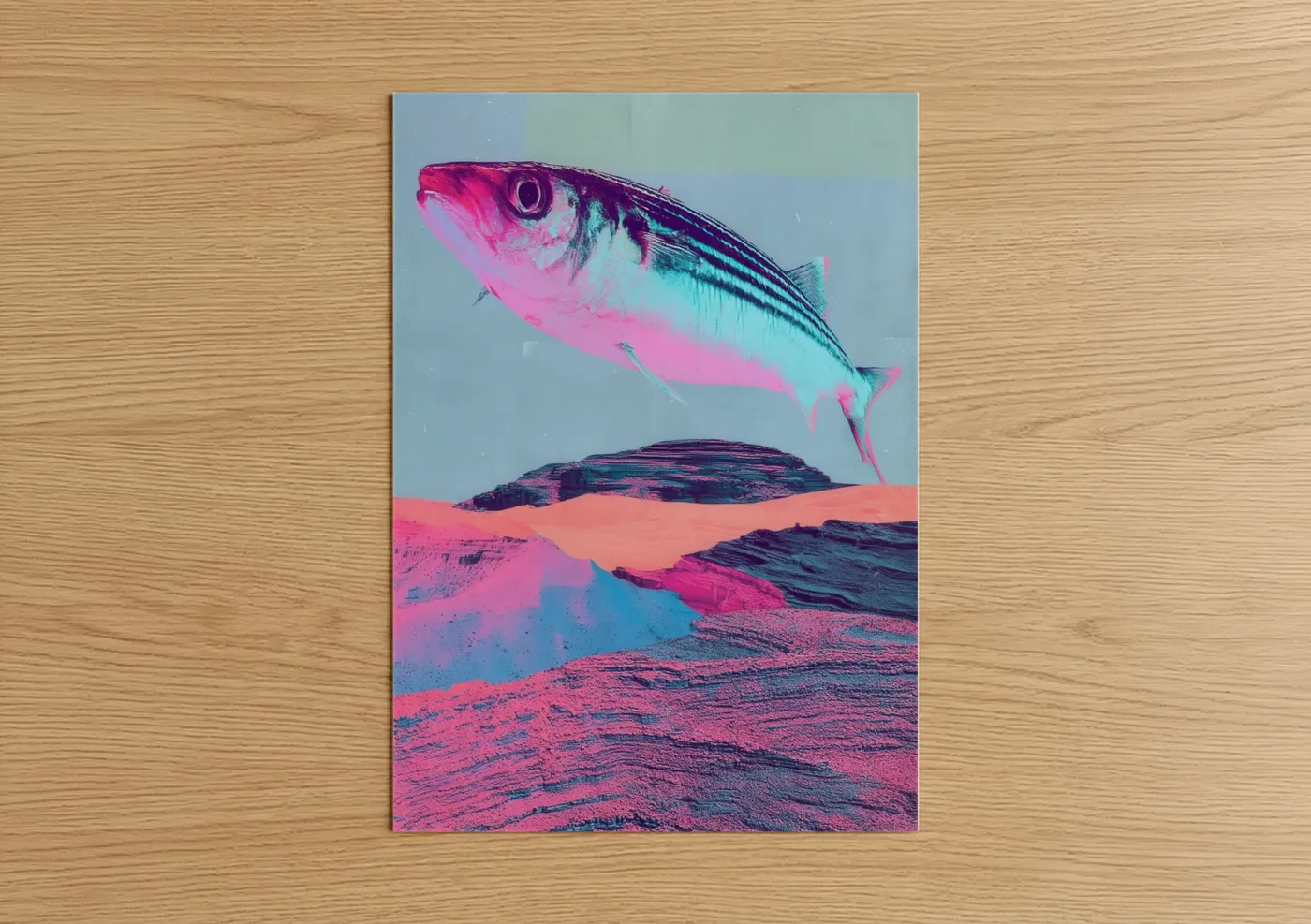 Neon Zebrafish Modern Pop Wall Art