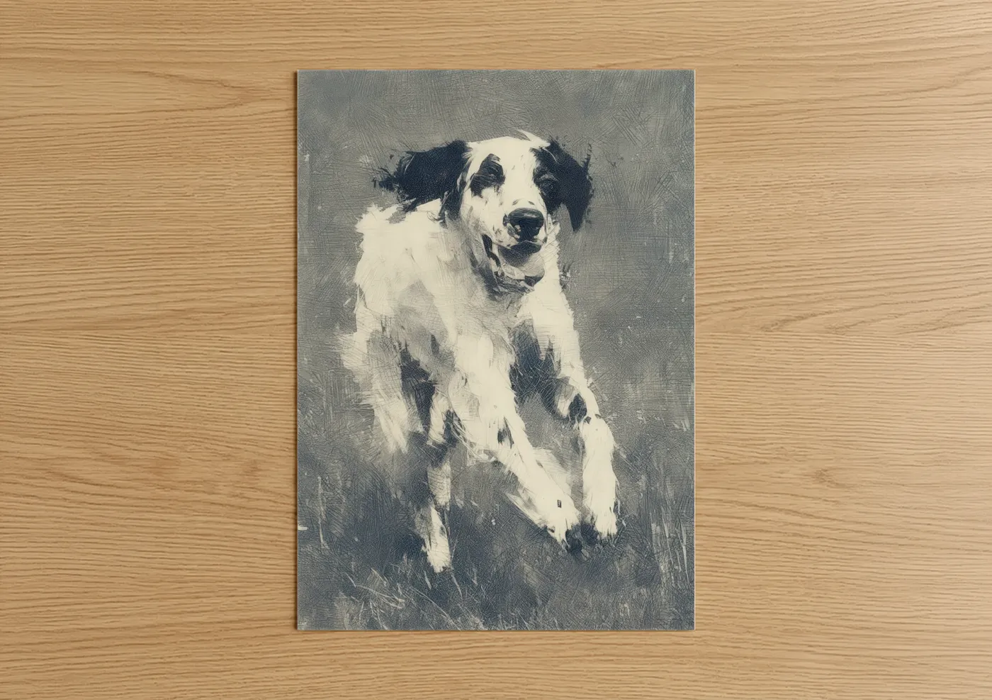 Black and White Setter Dog Portrait Wall Art