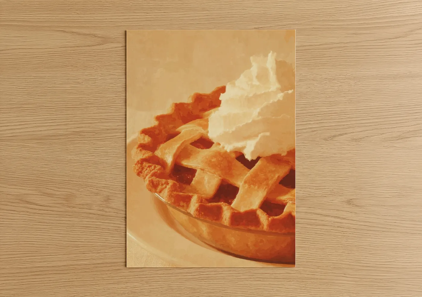 Golden Waffle with Whipped Cream Topping Wall Art