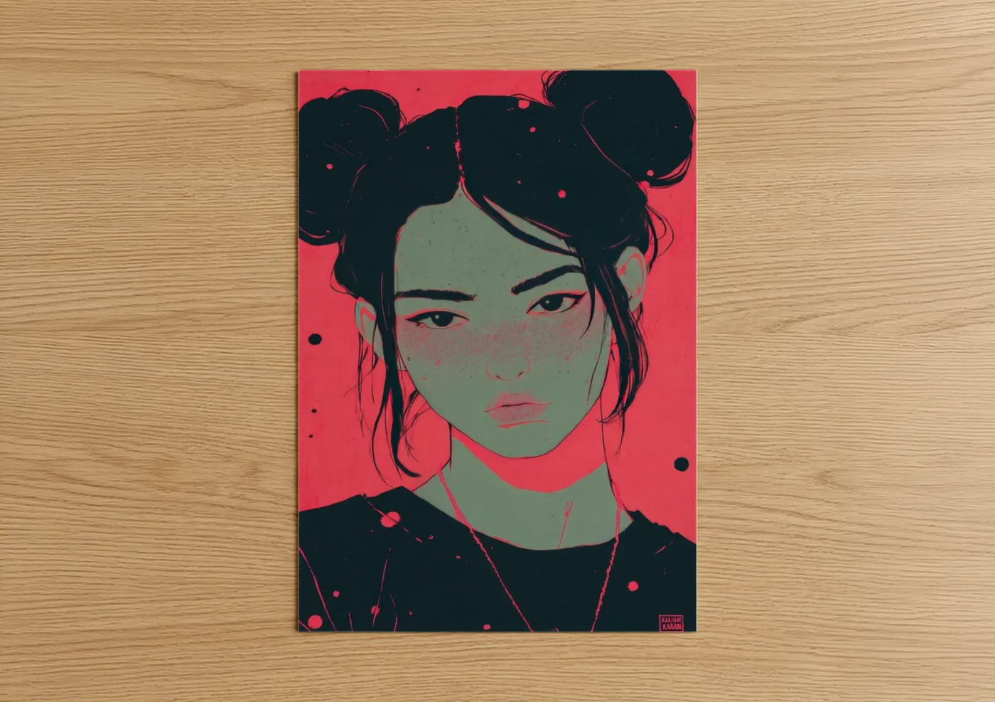 Y2K Girl Portrait Pop Art Illustration Wall Art