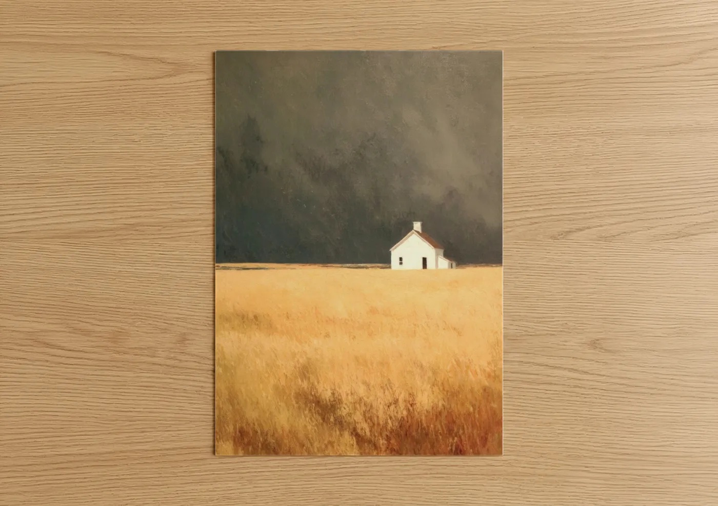 Solitary White Chapel Golden Field Wall Art
