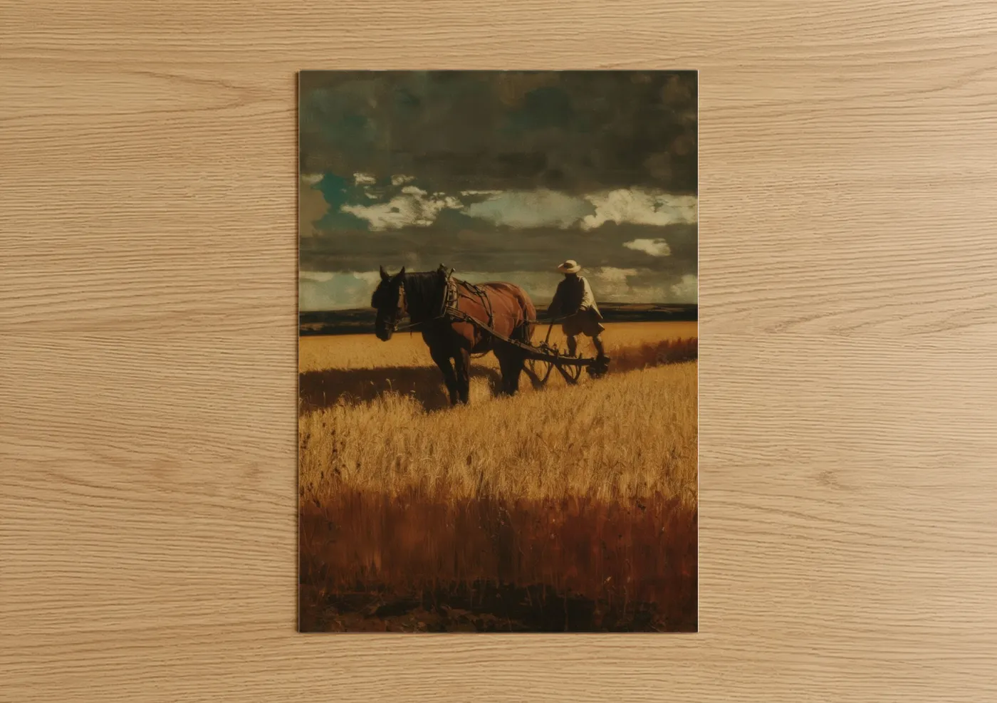 Clydesdale Horse Harvest Field Wall Art