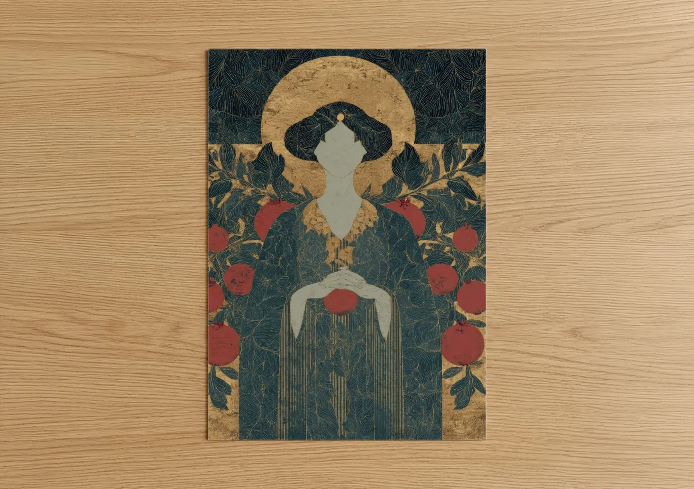 Pomegranate Sorceress Art Deco Witch Wall Art