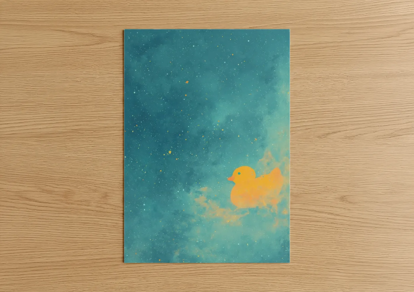 Golden Duck Cosmic Nebula Wall Art