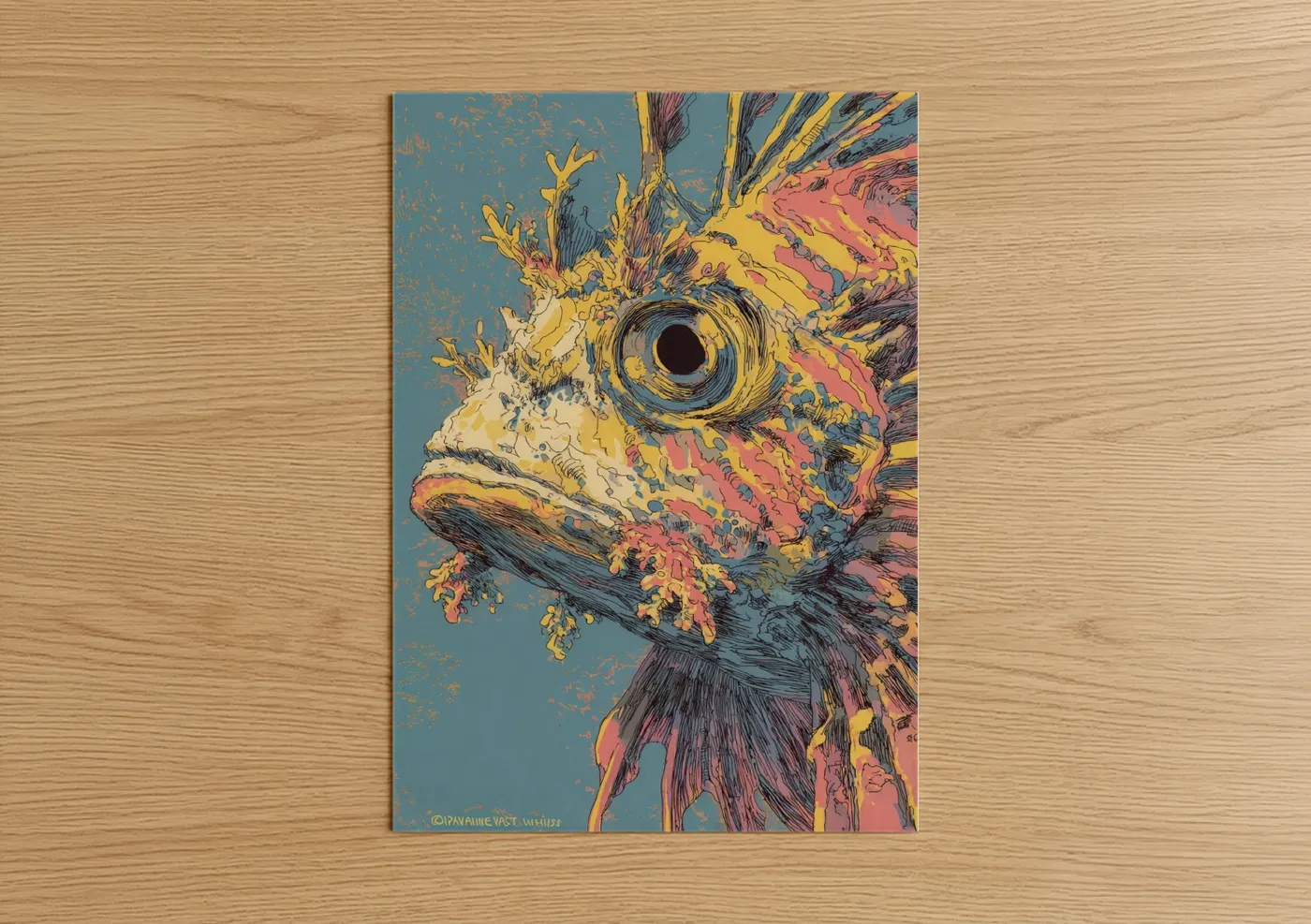 Vibrant Lionfish Pop Art Illustration Wall Art
