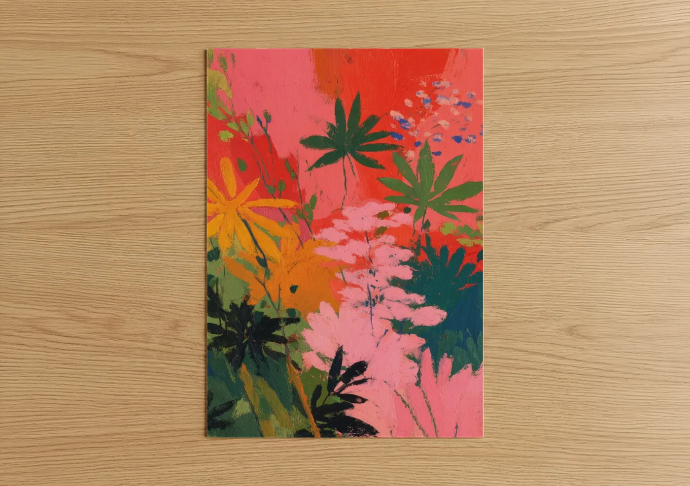 Vibrant Cannabis Garden Abstract Wall Art