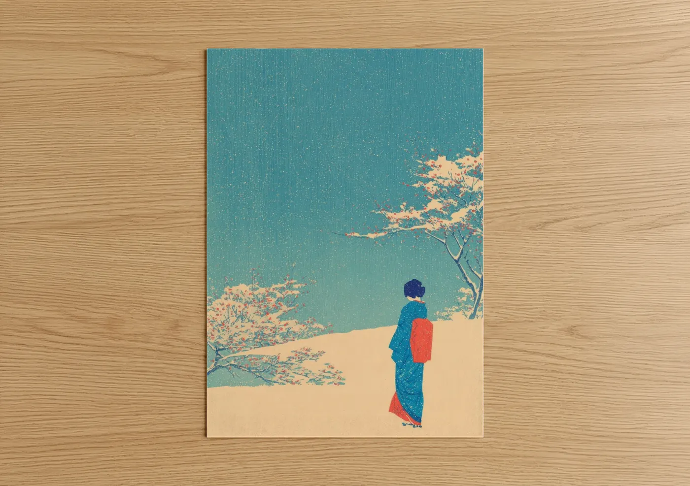 Retro Kimono Fashion Illustration Wall Art