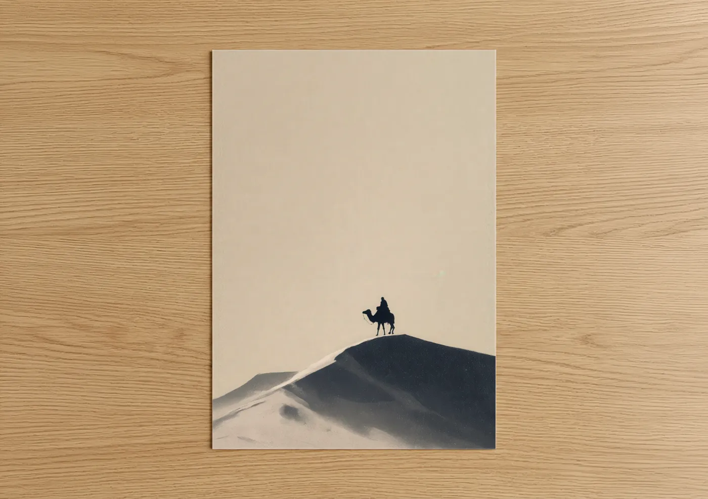 Desert Camel Silhouette Minimalist Wall Art