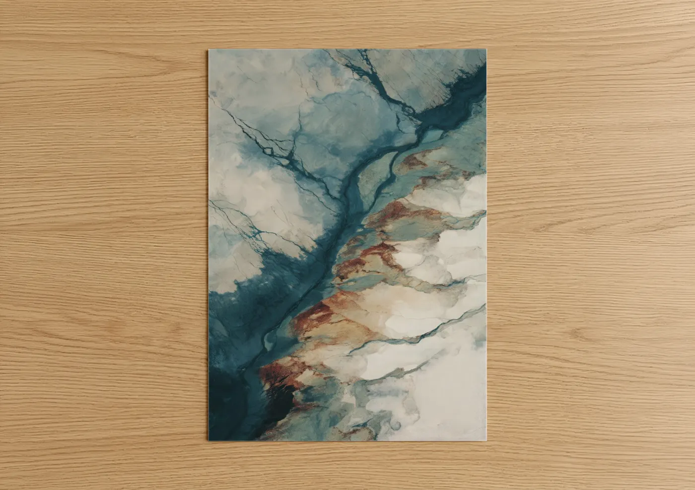 Glacial Confluence Watercolor Wall Art