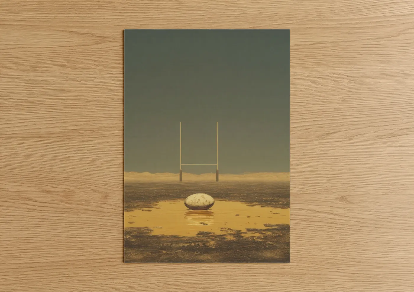 Desert Rugby Goal Surreal Landscape Wall Art