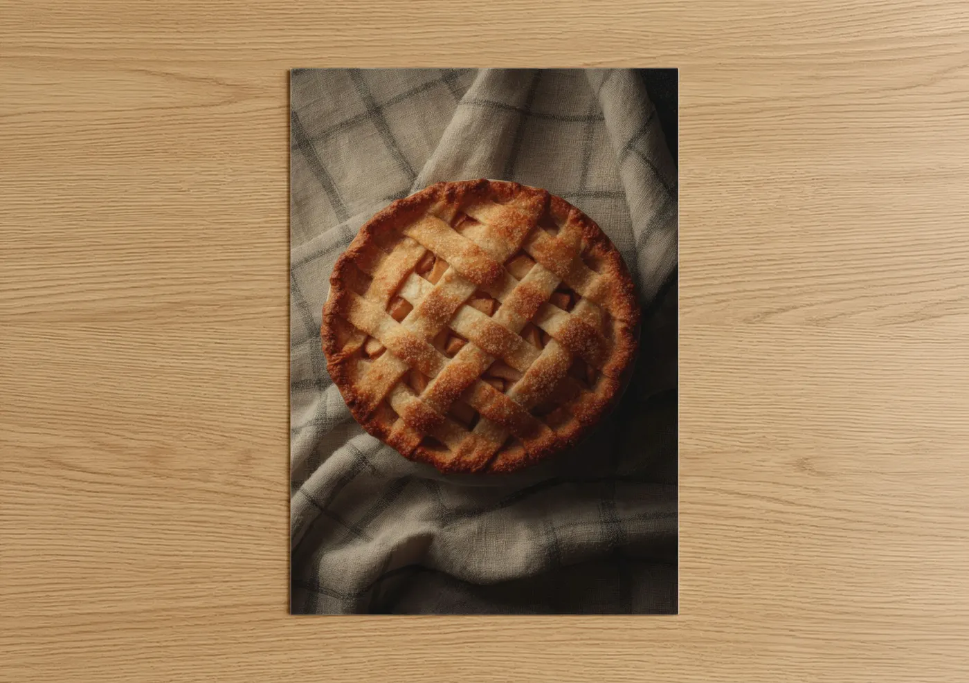 Golden Lattice Apple Pie Baking Wall Art