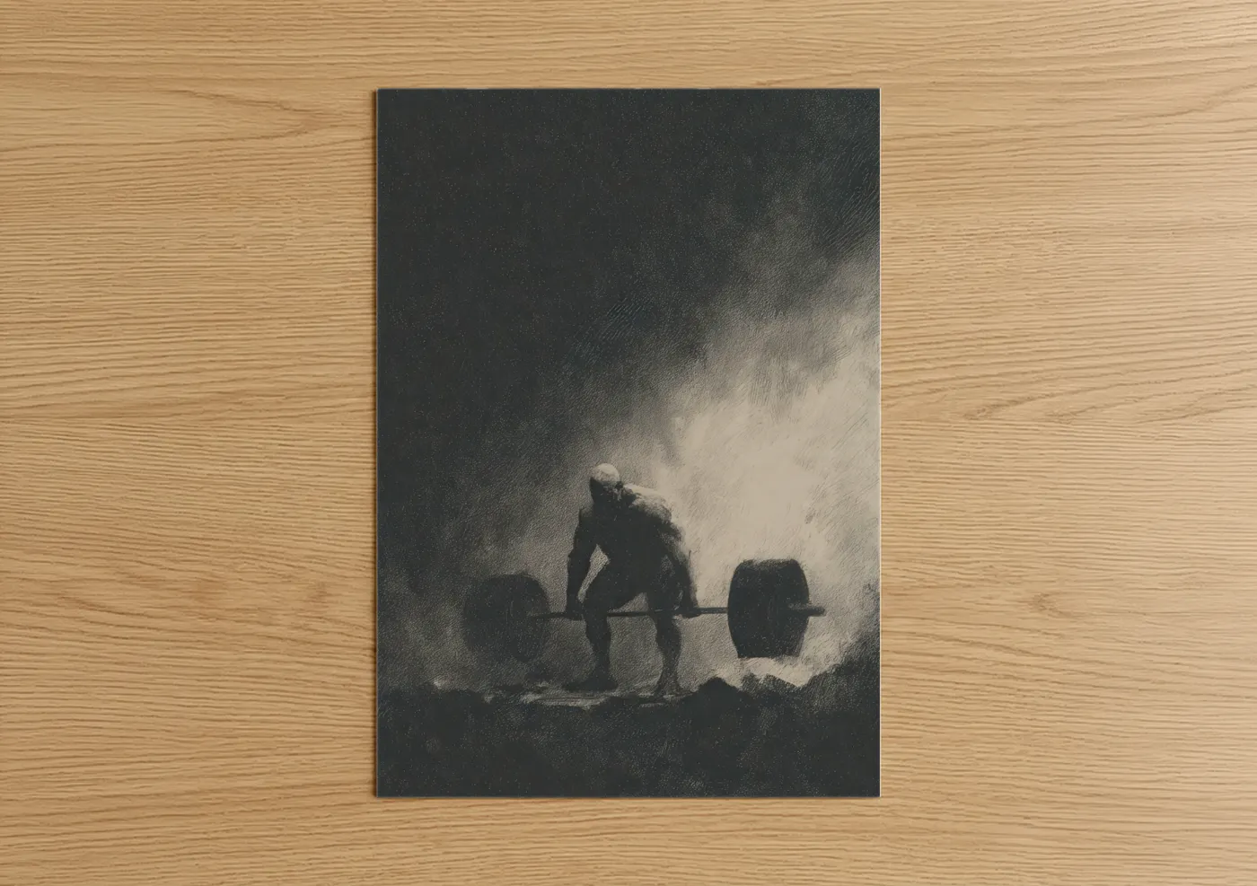 Bodybuilder Lifting Barbell Strength Wall Art