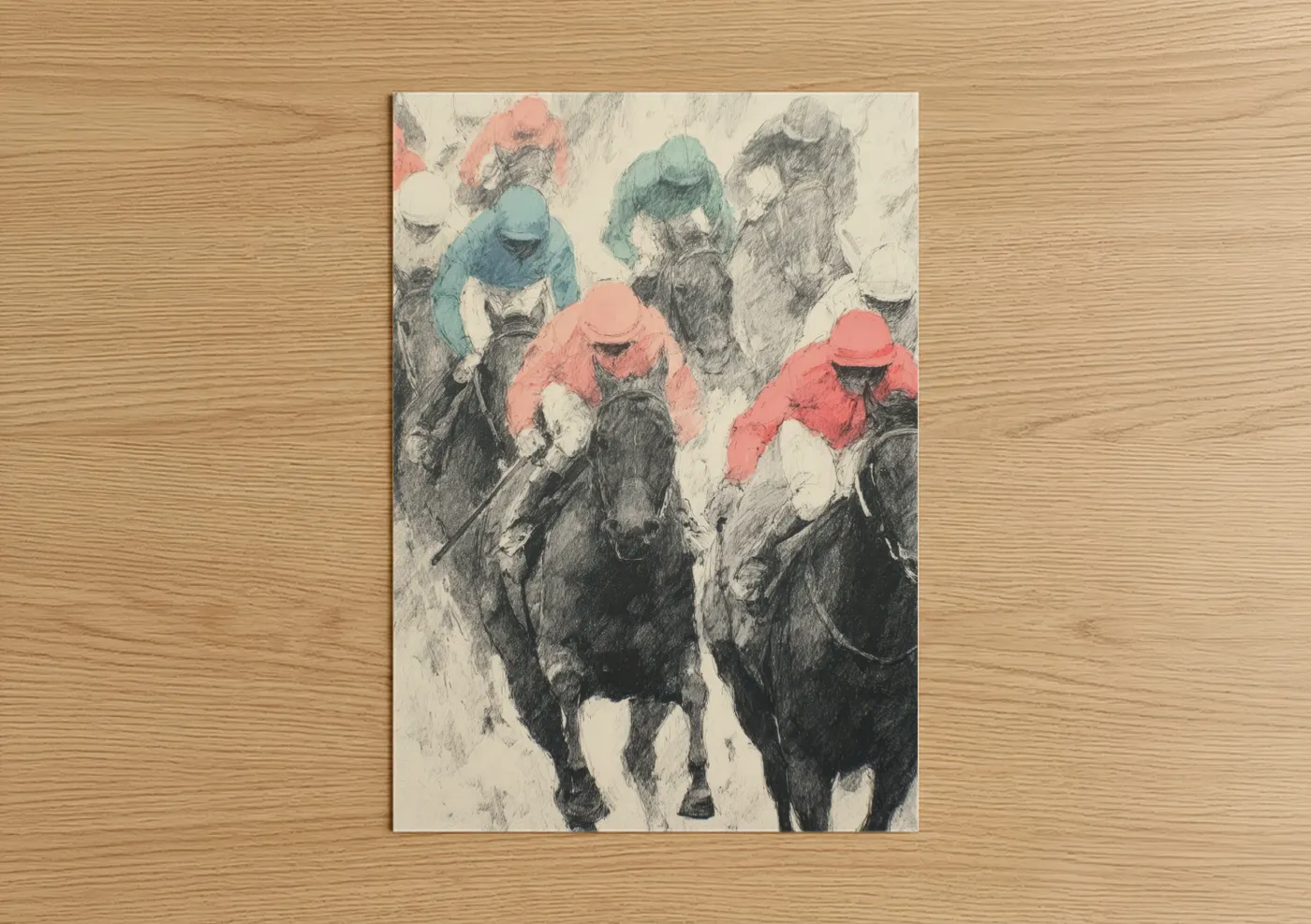 Colorful Horse Racing Jockeys Wall Art