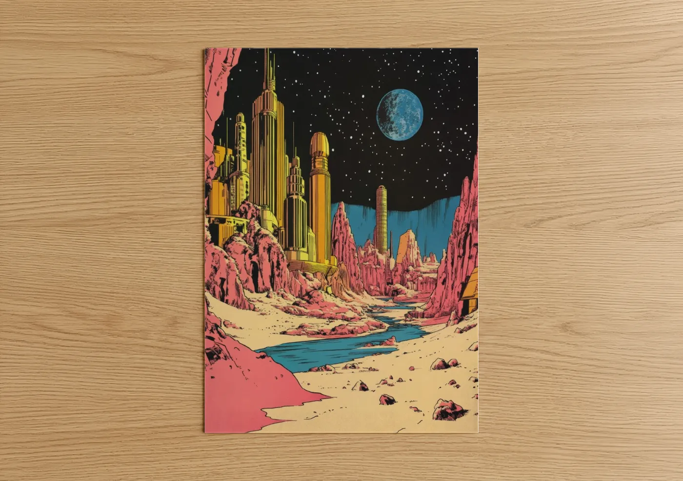 Neon Dystopia Comic Book Wall Art