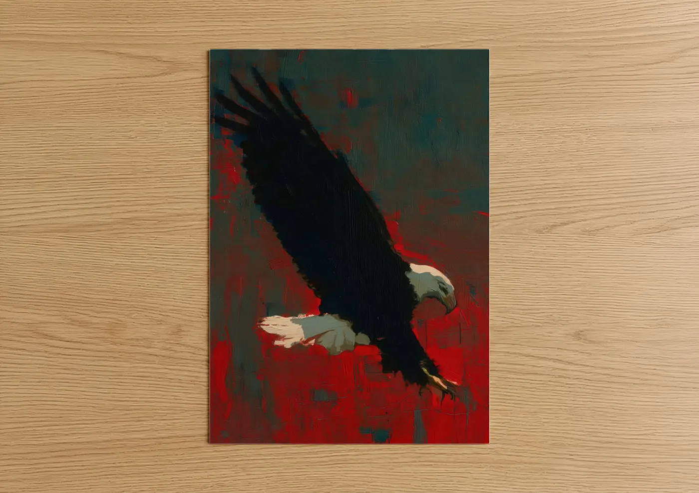 Crimson Eagle Abstract Modern Wall Art