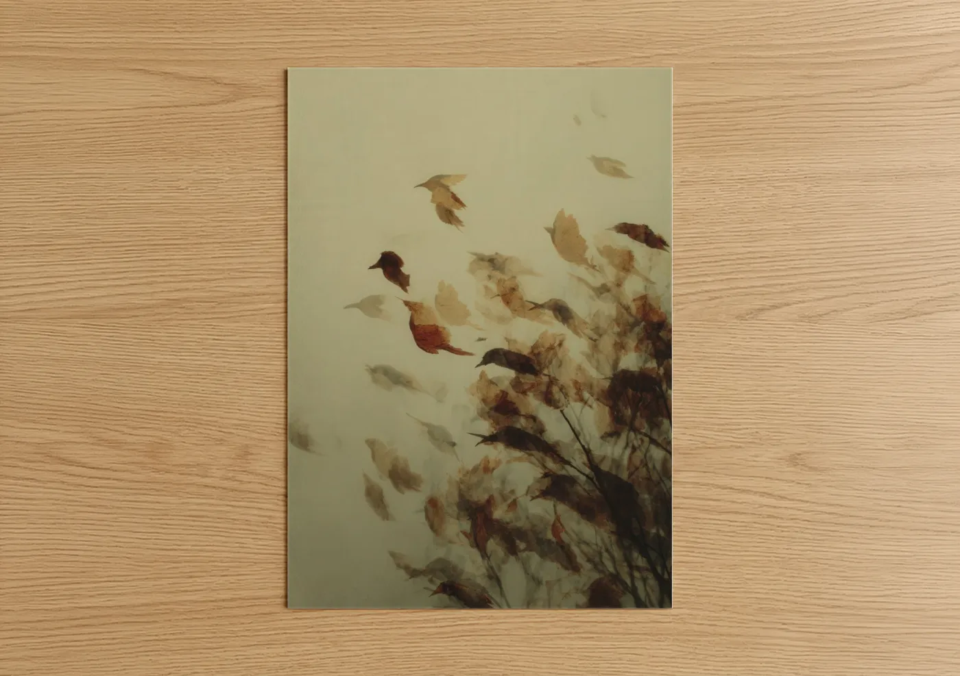 Autumn Leaf Dance Watercolor Wall Art