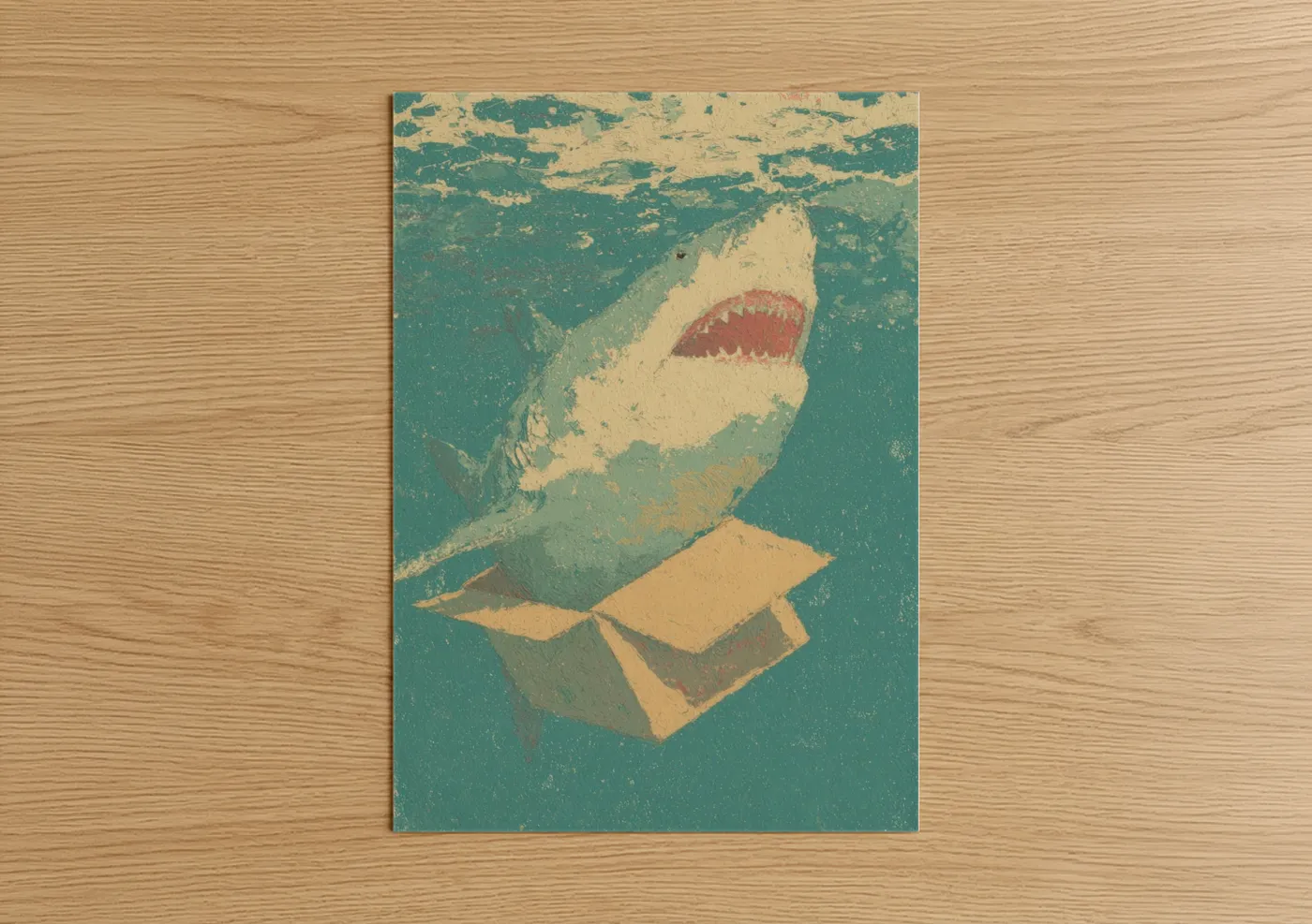 Vintage Sand Tiger Shark Retro Ocean Wall Art