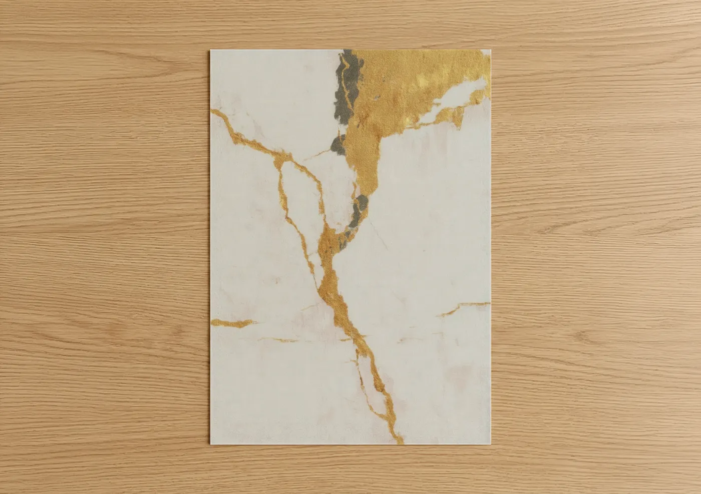 Golden Topography Abstract Minimalist Art Wall Art
