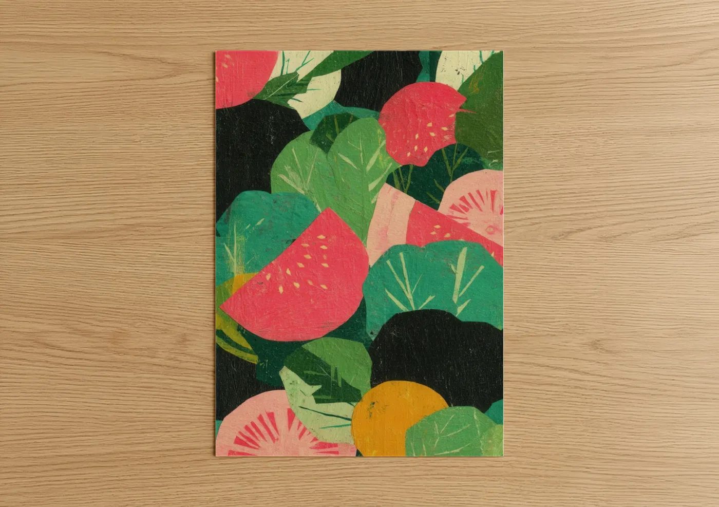 Vibrant Salad Garden Abstract Wall Art