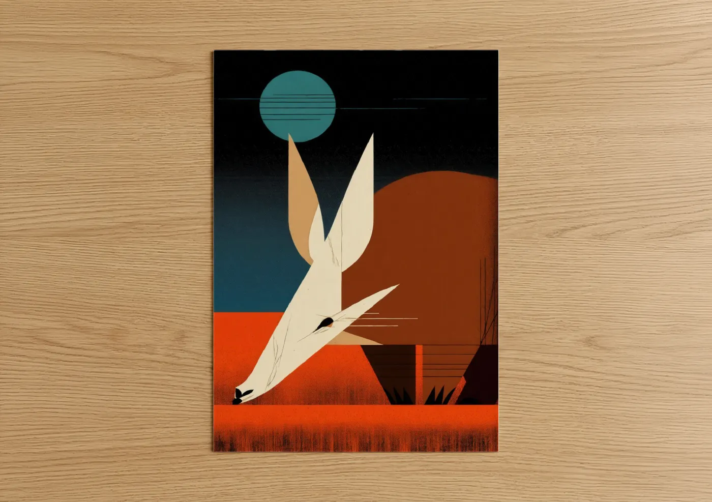 Midnight Aardvark Abstract Art Deco Wall Art