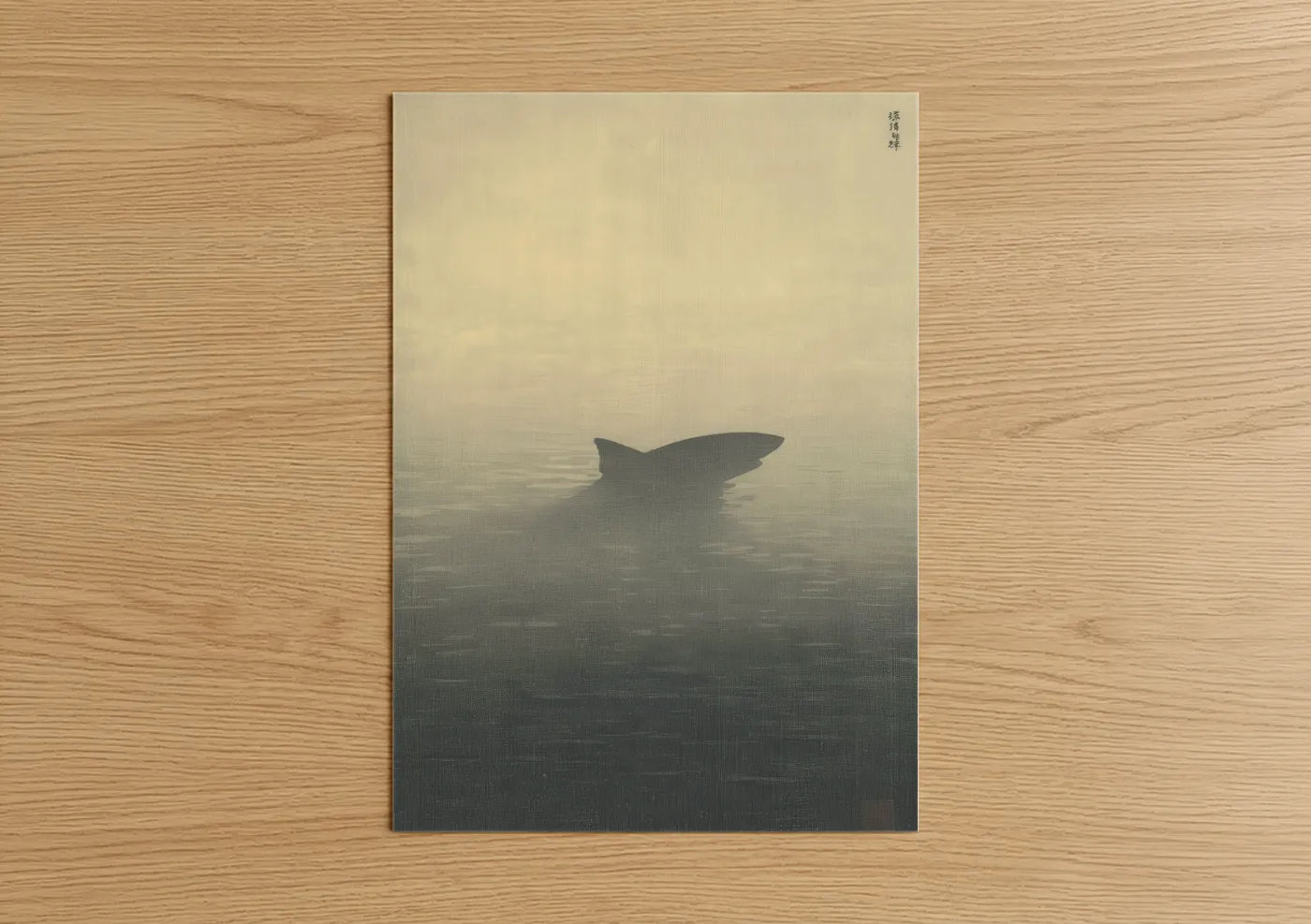Misty Basking Shark Watercolor Wall Art