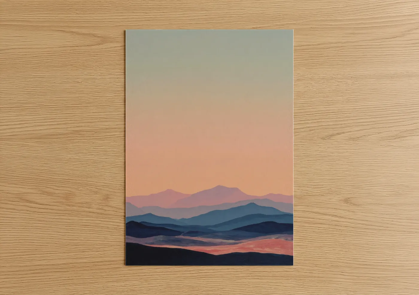 Pastel Mountain Sunrise Landscape Wall Art