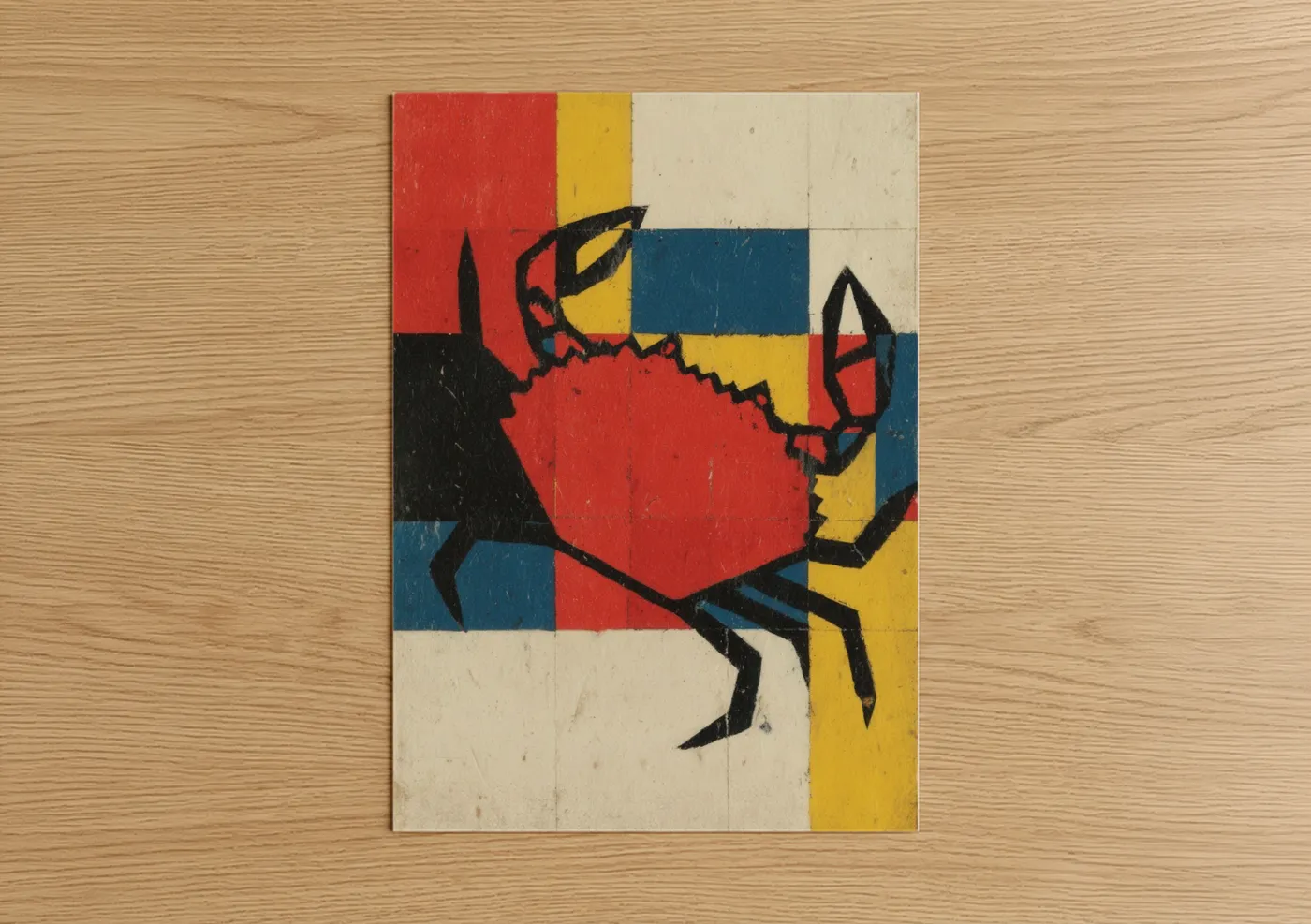Cubist Crab Abstract Geometric Wall Art