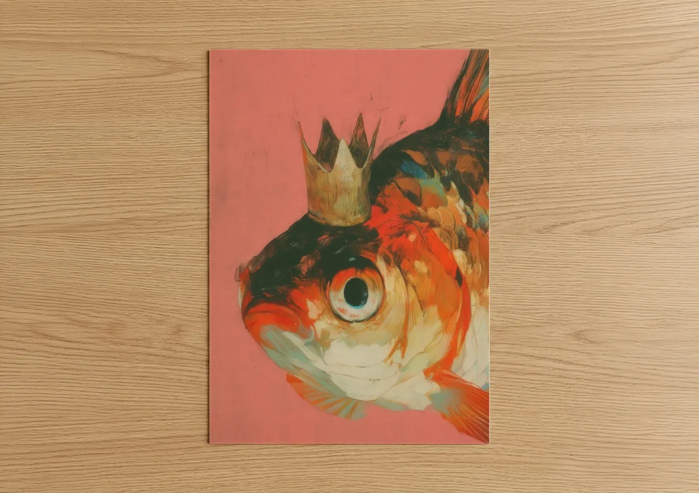 Crowned Zebrafish with Gold Crown Wall Art
